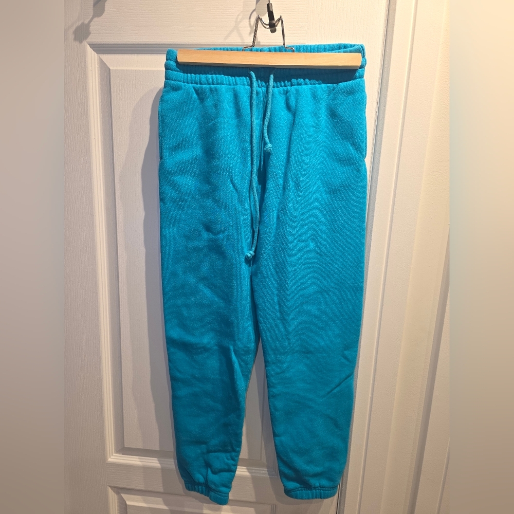 TNA Cozy Fleece Perfect Blue Jogger Pants